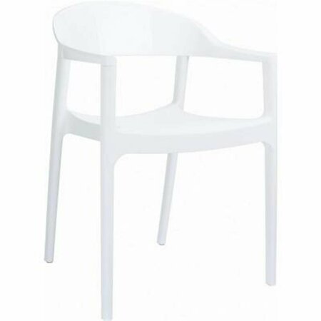 FINE-LINE CArmen Modern Dining Chair - White Seat  Glossy White Back, 4PK FI213672